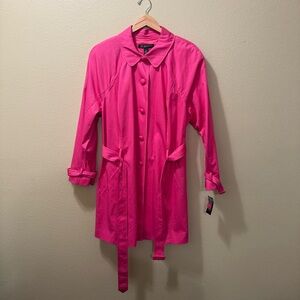 Women’s 3X INC International Concepts Hot Pink Long Trench Coat
